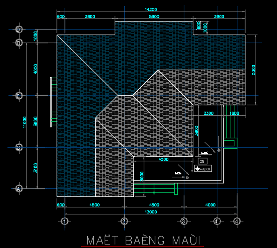 File Cad – Nhà biệt thự 1 tầng 13x11m