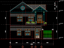 File Cad – Nhà biệt thự 2 tầng 12x10m