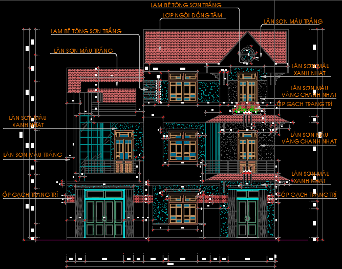 File Cad – Nhà phố 3 tầng 4.2x15m