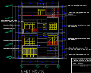 File Cad – Nhà biệt thự 4 tầng 9.5×9.5m