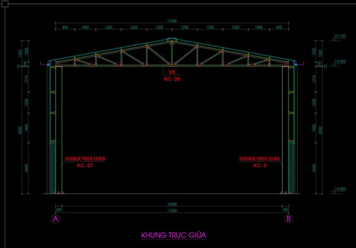 Bản vẽ nhà xưởng 12m