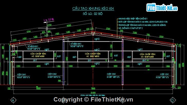 Mẫu bản vẽ nhà xưởng 1600 m2