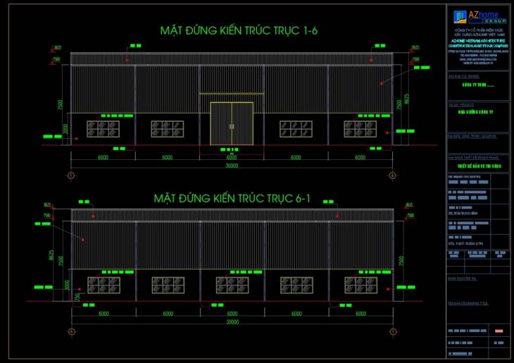 Mẫu bản vẽ nhà xưởng 630 m2