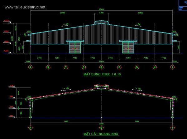 Mẫu bản vẽ nhà xưởng 3948 m2