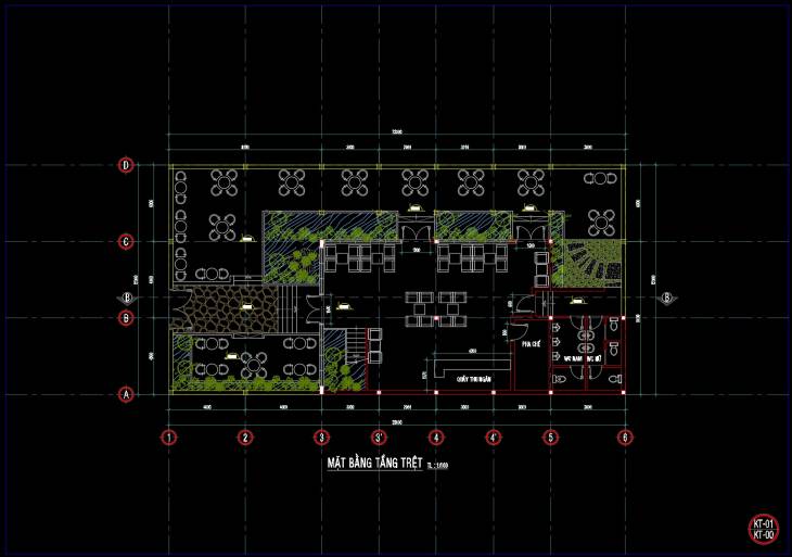 File cad miễn phí kết cấu kiến trúc thiết kế quán cà phê mẫu 4