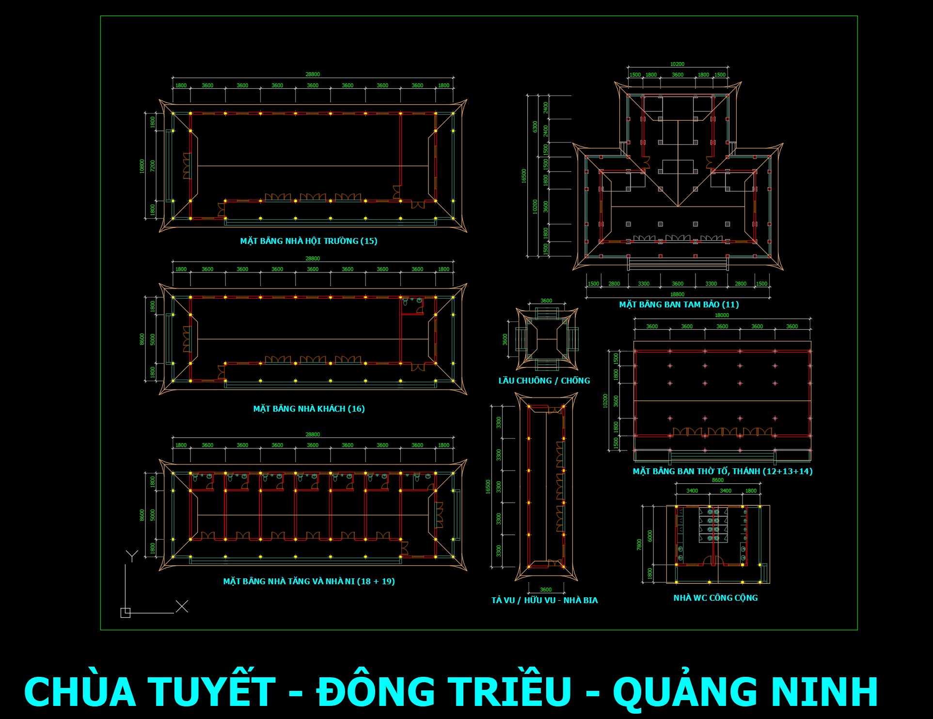 Bản vẽ mặt bằng kiến trúc thiết kế đình chùa miễn phí