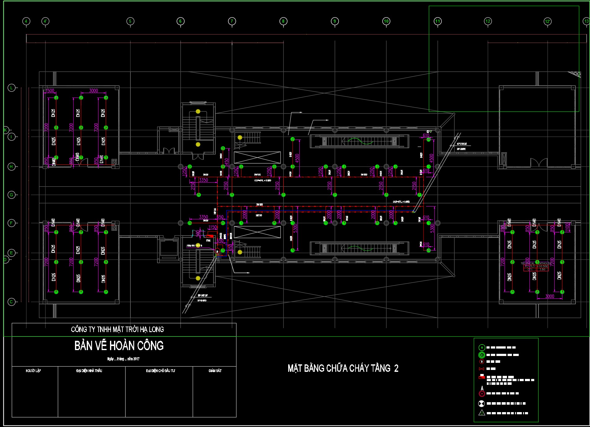 File cad bản vẽ Hoàn công PCCC Cổng chính Công viên