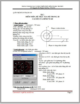 Giáo trinh AutoCad 3D – Full