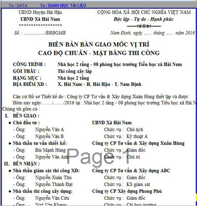 24 Biểu mẫu hồ sơ các loại chỉ trong 1 file excel