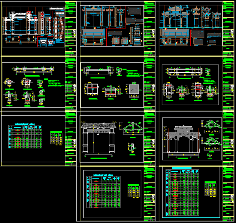 Thư viện autocad 10 mẫu cổng làng đẹp thiết kế chi tiết