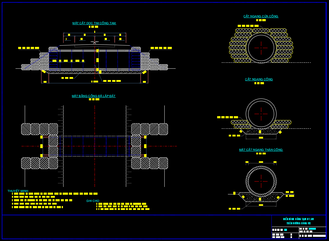 Bản vẽ Biện pháp thi công cống tạm