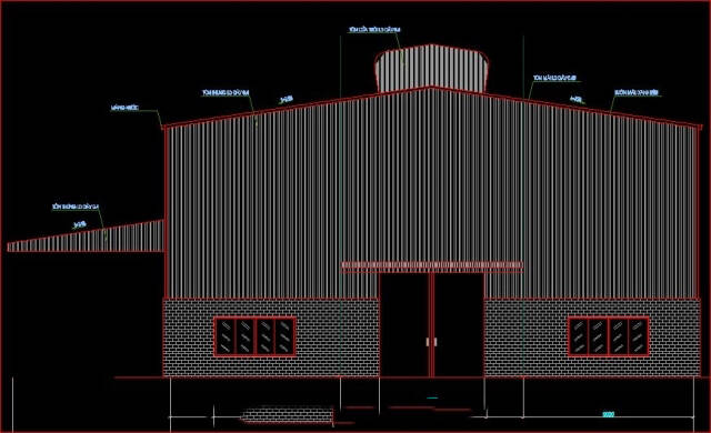 Bản vẽ cad kết cấu Nhà xưởng kích thước 20x70m