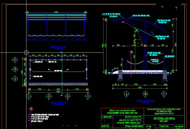 Bản vẽ nhà để xe mái vòm đầy đủ kiến trúc và kết cấu