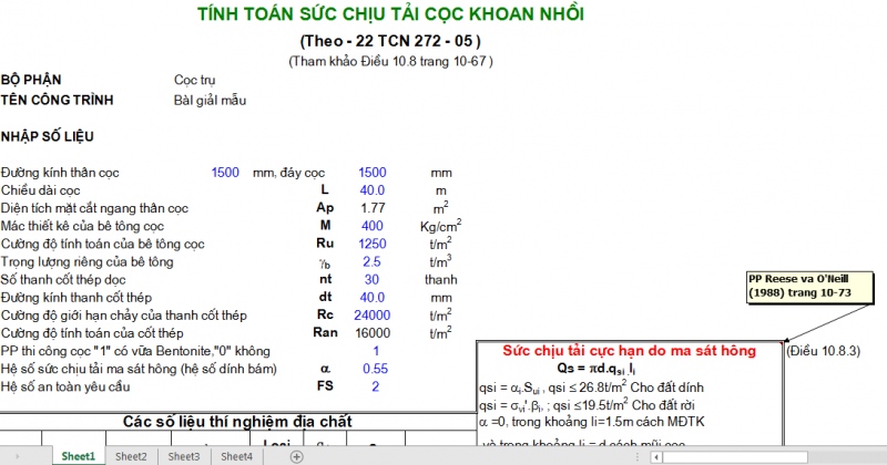 Dự toán thi công cọc tre