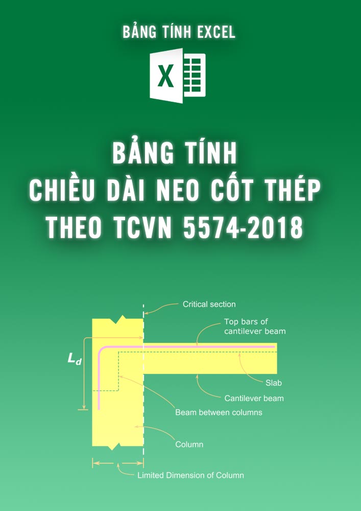 Bảng tính chiều dài neo cốt thép theo TCVN 5574-2018 (BTKC0111)