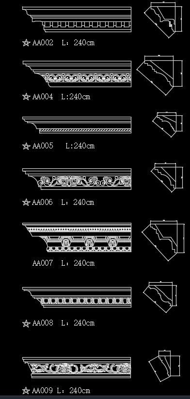 Bộ thư viện phào chỉ autocad cực đẹp