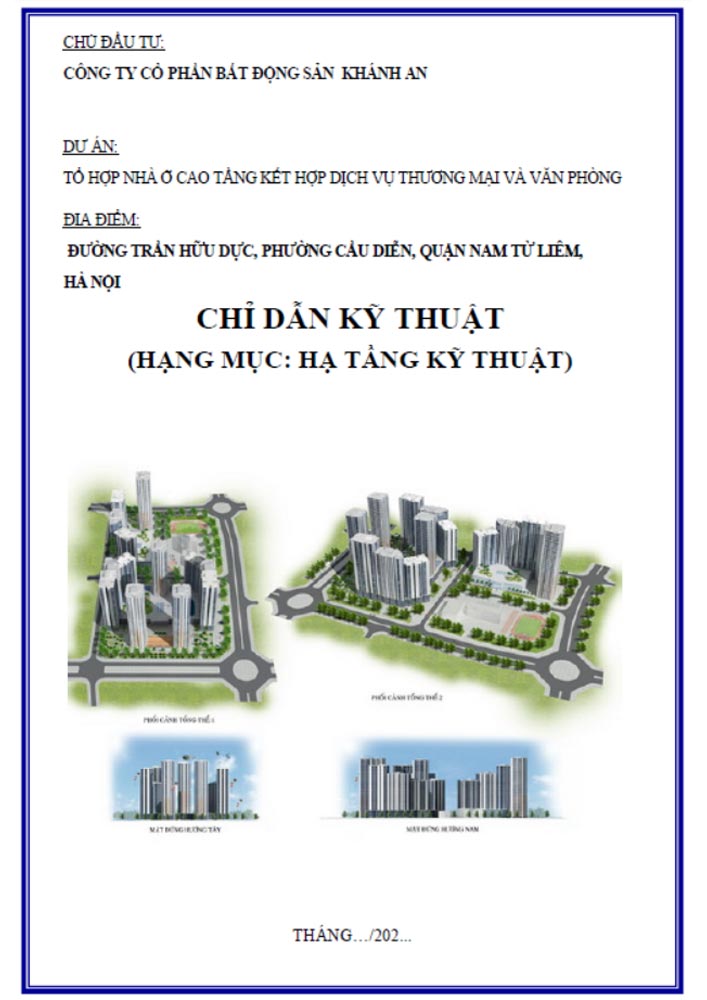 Chỉ dẫn kỹ thuật hạng mục hạ tầng kỹ thuật (CTGT0067)