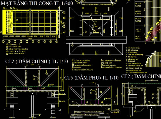 Đồ án kỹ thuật thi công gồm bản vẽ và bảng tính toán thuyết minh