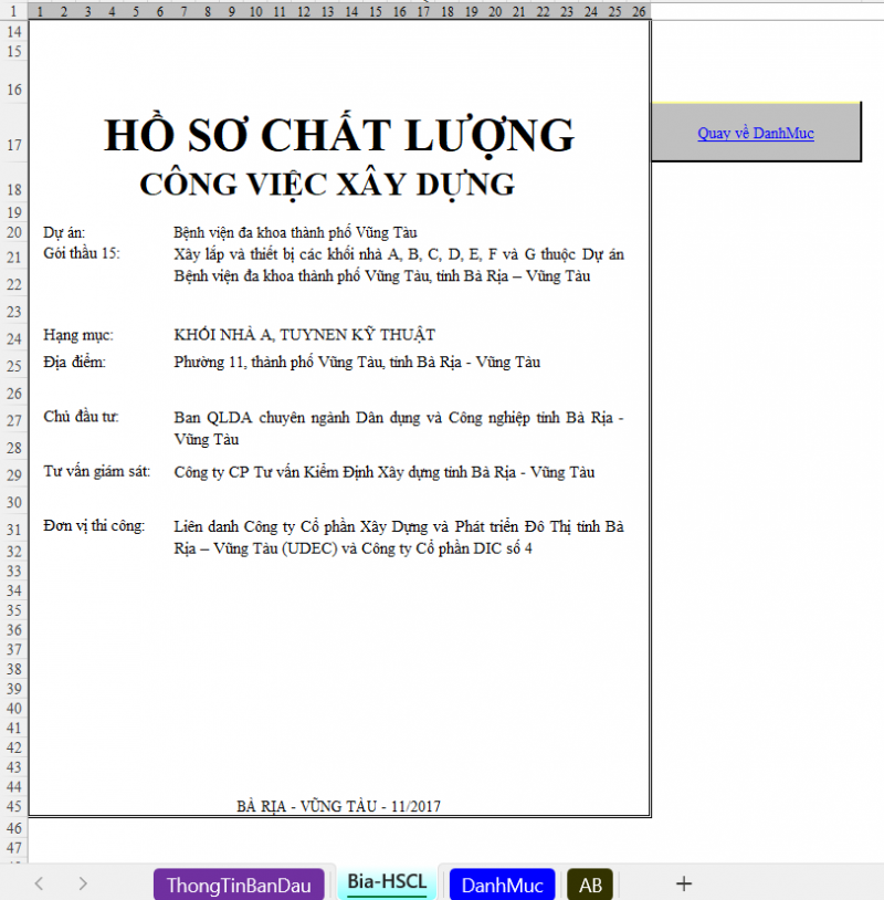 File Excel quản lý hồ sơ chất lượng