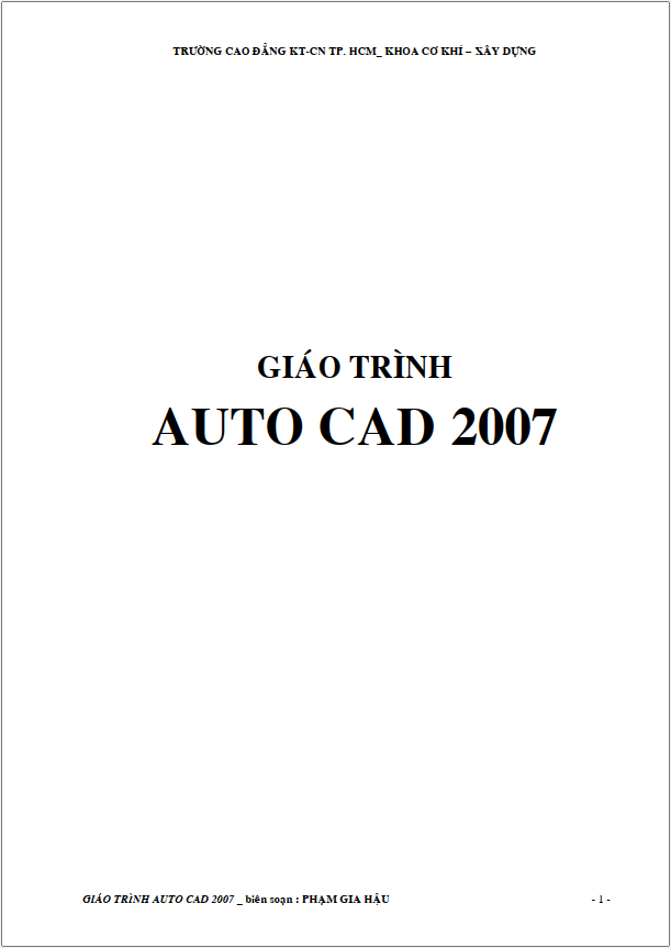 Giáo trình Autocad 2007