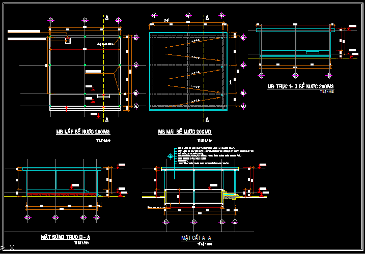 Hồ sơ thiết kế bể nước ngầm 200m3