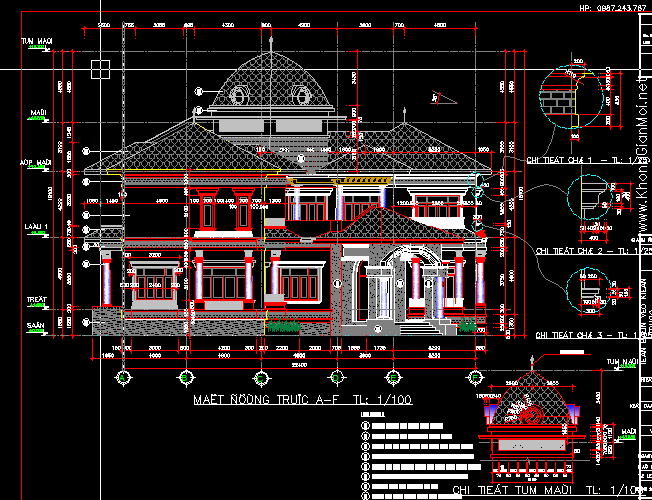 Mẫu nhà Biệt thự đủ kiến trúc, kết cấu, phối cảnh, có Plot style