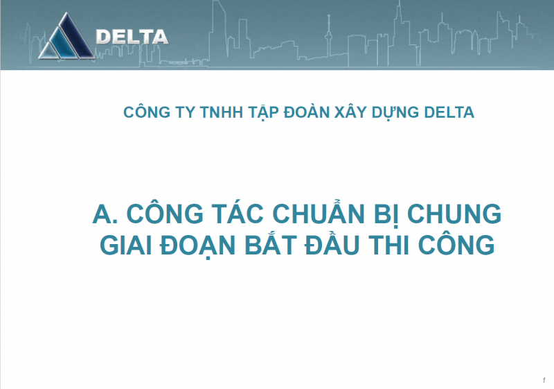 Quy trình thi công các công tác hoàn thiện của công ty DELTAL