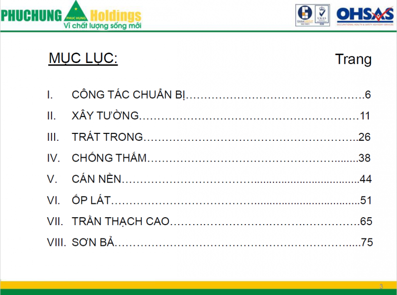 Sổ tay hướng dẫn thi công phần hoàn thiện – Phục Hưng Holdings