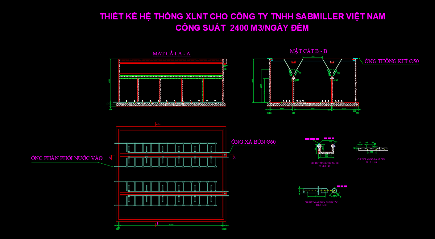 File autocad thiết kế hệ thống bể UASB xử lý nước thải công ty