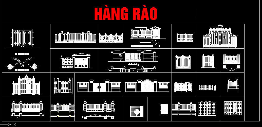 Thư viện autocad hàng rào