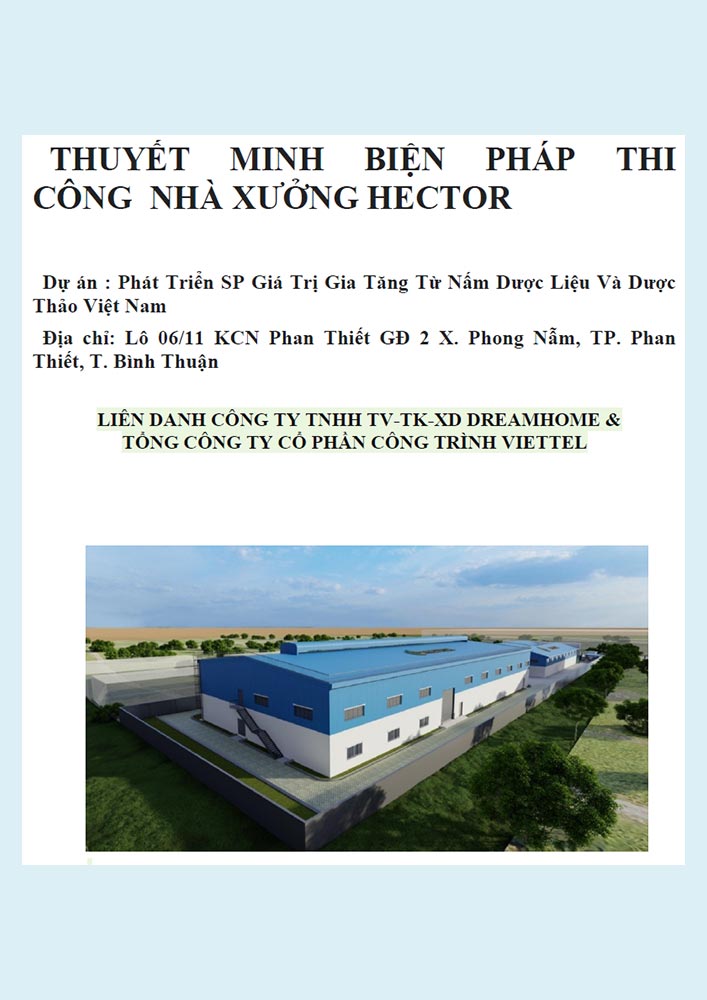 Thuyết minh biện pháp thi công nhà xưởng (TCV0394)