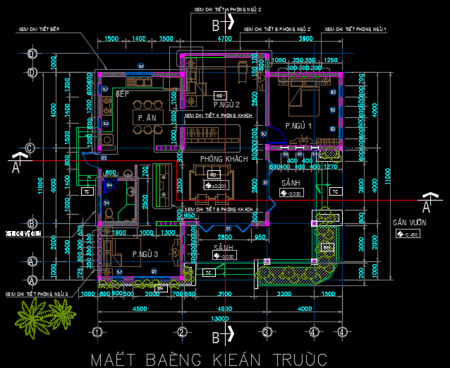 Biệt thự 1 tầng 13x11m