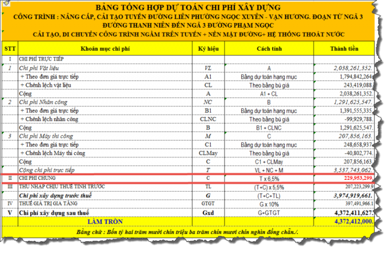 Bảng tính excel nhà thép tiền chế