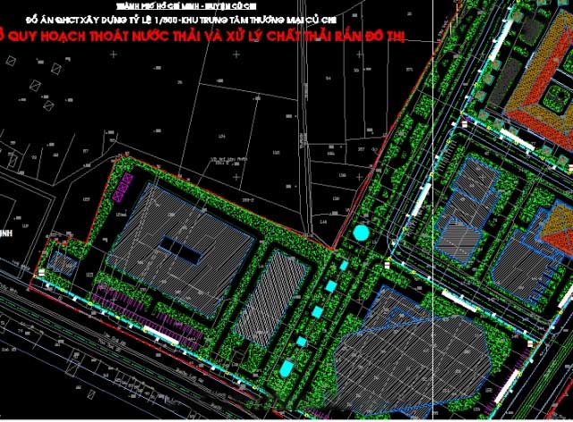 Full bản vẽ CAD quy hoạch Trung tâm thương mại Củ Chi