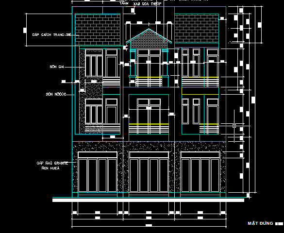 Nhà liền kề 10.5x13.5m 3 tầng