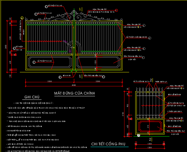 File cad cổng sắt